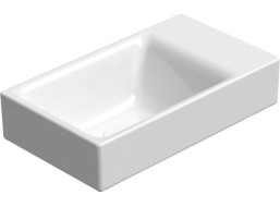 GSI NUBES keramické umývadlo 40x23cm, brúsená spodná hrana, bez otvoru, pravé/ľavé, biela ExtraGlaze 96369011