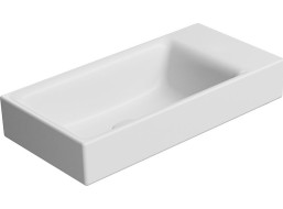 GSI NUBES keramické umývadlo 50x25cm, bez otvoru, pravé/ľavé, biela mat 9637009