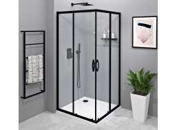 Gelco SIGMA SIMPLY BLACK štvorcový sprchovací kút 1100x1100 mm, rohový vstup, číre sklo GS2111B-01