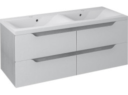 Sapho WAVE dvojumývadlová skrinka 119, 7x50x47, 8cm, biela/dub strieborný WA120-3011