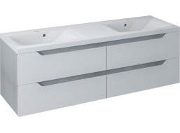 Sapho WAVE dvojumývadlová skrinka 149, 7x50x47, 8cm, biela/dub strieborný WA150-3011