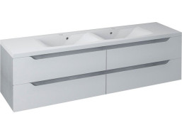 Sapho WAVE dvojumývadlová skrinka 179, 7x50x47, 8cm, biela/dub strieborný WA180-3011