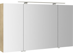 Sapho RIWA galerka s LED osvetlením, 3x dvierka, 121x70x17cm, brest bardini RIW120-0013