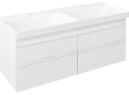 Sapho SITIA dvojumývadlová skrinka 116x50x44, 2cm, 4xzásuvka, biela mat SI120-3131