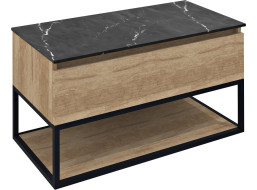 Sapho SKARA umývadlová skrinka 90x50x45cm, čierna mat/dub alabama CG006-2222