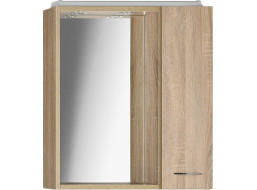 Aqualine ZOJA/KERAMIA FRESH galerka s LED osvetlením, 60x60x14cm, pravá, dub platín 45028