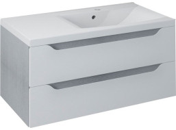 Sapho WAVE umývadlová skrinka 89, 7x45x47, 8cm, pravá, biela/dub strieborný WA093-3011