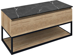 Sapho SKARA umývadlová skrinka 100x50x45cm, čierna mat/dub alabama CG009-2222