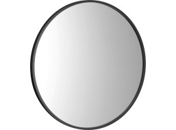 Sapho NOTION SLIM okrúhle zrkadlo v ráme ø 50cm, čierna mat NT500