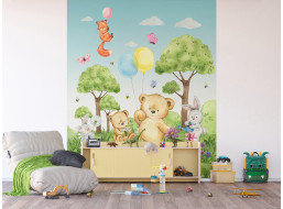 Detská fototapeta - Medvedík - šedý - 225x270 cm