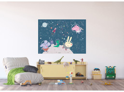 Detská fototapeta - Prasiatko Peppa výlet na mesiac - 155 x 110
