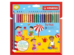 STABILO Trio thick sada 24 pasteliek - silné trojboké pastelky