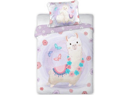 Detské bavlnené obliečky do postieľky 135x100 cm CUDDLES - Lama