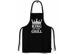 Kuchynská zástera KING OF THE GRILL 65x77 cm - čierna