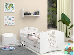 Detská posteľ so šuplíkom a gravírovaním 200x90 cm PSÍK