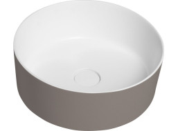 THIN umývadlo na dosku, Rockstone, Ø 38 cm, agila/biela mat WN548-43