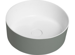 THIN umývadlo na dosku, Rockstone, Ø 38 cm, verde/biela mat WN548-44