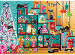 COBBLE HILL Puzzle Vianočné mačky1000 dielikov