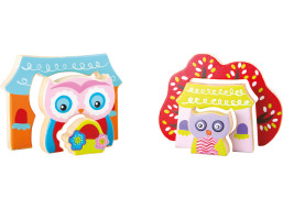 Small Foot Drevené 3D puzzle malej sovy v domčeku