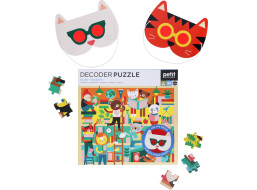 Petit Collage Puzzle knižnica 100 ks s 3D okuliarmi