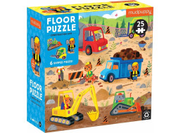 Mudpuppy Podlahové puzzle auta na stavbe 25 dielikov