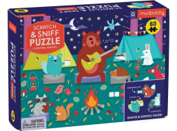 Mudpuppy Puzzle Zvierací kamaráti pri táboráku s vôňou 60 dielikov