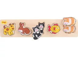 Bigjigs Baby Drevené vkladacie puzzle domáce zvieratá