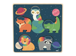 Vilac Vkladacie puzzle Zvierací astronauti