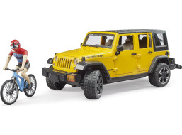 Bruder Jeep Wrangler Rubicon s cyklistom a okolo