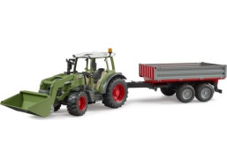 Bruder Traktor Fendt Vario 211 s čelným nakladačom a sklápacím prívesom