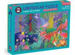 Mudpuppy Puzzle s lentikulárnym efektom Les cez deň, v noci 75 dielikov