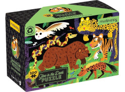 Mudpuppy Puzzle Predátori divočiny - svieti v tme 100 dielikov