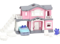 Green Toys Ružový dom s 9 ks príslušenstvo