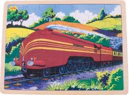 Bigjigs Toys Drevené puzzle historický vlak Vojvodkyňa z Hamiltonu 35 dielikov