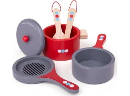 Bigjigs Toys Drevený set riadu s bodkami