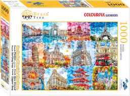 Brain Tree Puzzle Pamiatky vo farbách 1000 dielikov