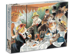 Galison Puzzle Raňajky veslárov s mačkami 1000 dielikov