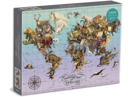 Galison Puzzle Mapa ohrozených druhov 1500 dielikov