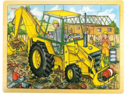 Bigjigs Toys Drevené puzzle bager 24 dielikov
