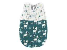 Petitcollin Spací vak zeleno-biely (pre bábiku 36-40 cm)