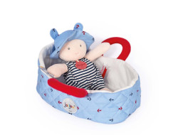 Doudou Jolijou Bábika v modrej prenášacej taške 20 cm