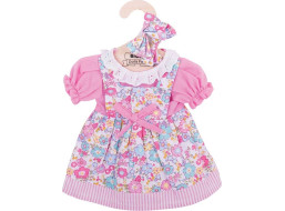 Bigjigs Toys Ružové kvetinové šaty pre bábiku 38 cm