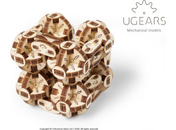 Ugears 3D drevené mechanické puzzle Kocka Flexi