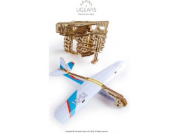Ugears 3D drevené mechanické puzzle Vystreľovacie lietadlo