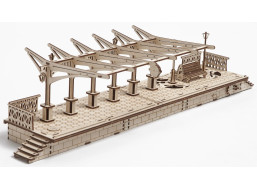 Ugears 3D drevené mechanické puzzle Železničné nástupište