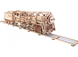 Ugears 3D drevené mechanické puzzle Parná lokomotíva 4-6-0 s tendrem