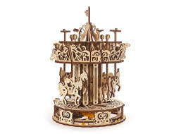 Ugears 3D drevené mechanické puzzle Kolotoč