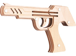 Woodcraft Drevené 3D puzzle Zbraň na gumičky