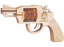 Woodcraft Drevené 3D puzzle Zbraň na gumičky Revolver Colt