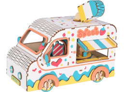 Woodcraft Drevené 3D puzzle Zmrzlinárske auto